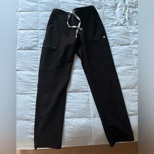 Black XS Petite Figs Scrub Pants